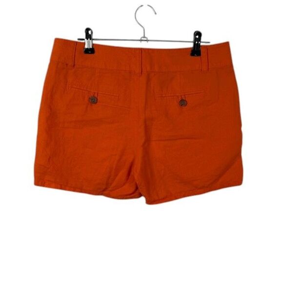 Banana Republic Rio Linen Blend Shorts Bright Mandarin Orange Size 0 - Picture 3 of 14